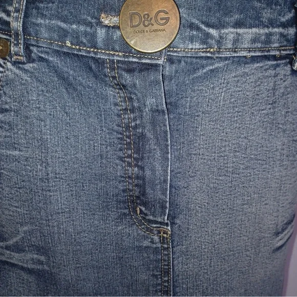 EU44 fits like a 12, Dolce & Gabbana Denim Maxi Skirt w/ Back Slit 100% Cotton - Picture 6 of 14